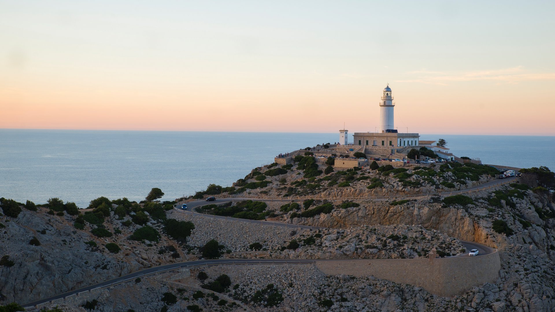 Lighthouse trails with azure horizons